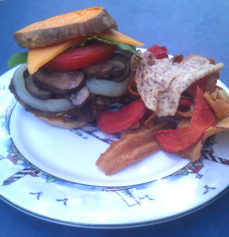 burger with sweet potato bun