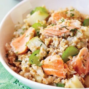 savory oats and salmon